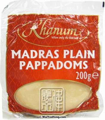 Madras Plain Pappadoms (Poppadom) (印度薄餅) - Click Image to Close
