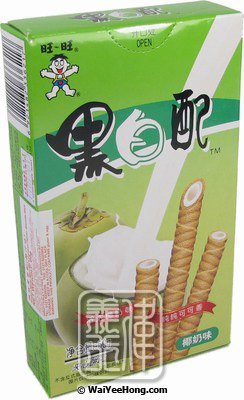 Milk Wafer Rolls (Coconut) (旺旺黑白配 (椰奶)) - Click Image to Close