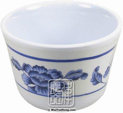 Plastic Tea Cup (Floral Pattern) (藍花膠茶杯) - Click Image to Close