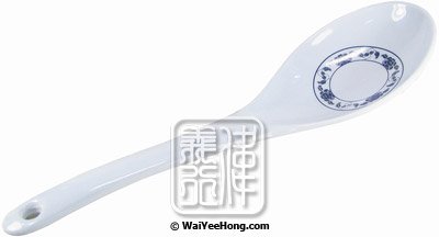 Plastic Serving Spoon (Floral Pattern) (8.5寸藍花膠匙羹) - Click Image to Close