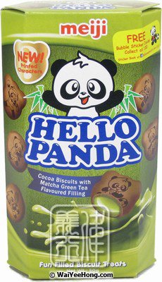 Hello Panda Cocoa Biscuits (Matcha Green Tea) (抺茶味熊猫餅) - Click Image to Close
