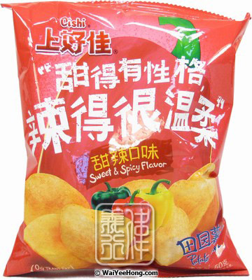 Potato Chips (Crisps Sweet & Spicy Flavour) (上好佳田園薯片甜辣) - Click Image to Close