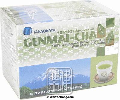 Japanese Brown Rice Tea With Matcha Powder (Genmai-Cha 16 Teabags) (日本玄米綠茶) - Click Image to Close