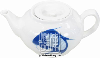 Chinese Teapot (Fish Pattern) (藍魚燉盅) - Click Image to Close