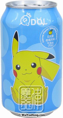 Pokemon Sparkling Water Drink (Citrus Flavour Pikachu Winking) (小精靈汽泡水 (夏柑橘)) - Click Image to Close