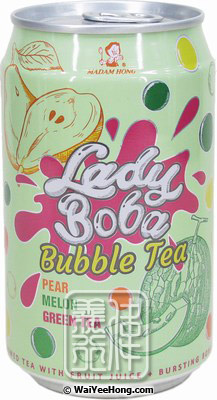 Pear + Melon Bubble Tea Drink (爆珠茶 (水梨哈蜜瓜)) - Click Image to Close