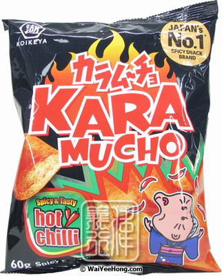 Kara Mucho Spicy Potato Chips (Spicy & Tasty Hot Chilli Crisps) (湖池屋 咔辣姆久薯片 (平切)) - 点击图像关闭