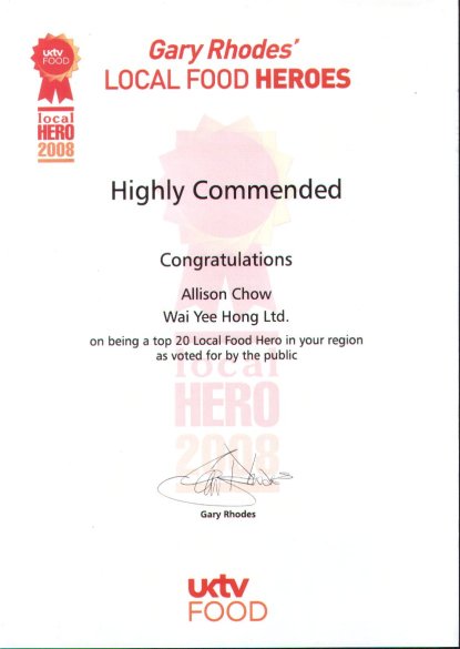 Local Food Heroes 2008 - Highly Commended